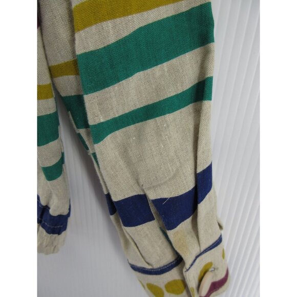 VINTAGE IB Diffusion Top 10 Linen Shirt Art Aztec Southwestern 90s * - Picture 9 of 13